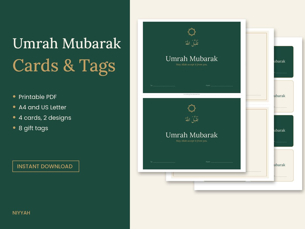 Umrah Mubarak Cards and Tags